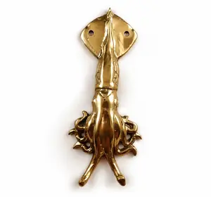 Brass Squid Wall Hook – Nautical Coastal Towel Hook, Octopus Tentacle Hanger, Beach House Bathroom Decor, Bali Handmade