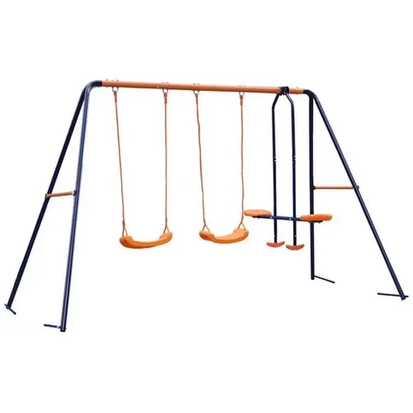 Segawe Playground Metal Swing Set Outdoor Slide Kids Swing Set Seat Children Backyard,summerwins
