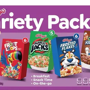 Kellogg's Assorted Cereal Variety Pack, 25 pk. Kellogg's Assorted Cereal Variety Pack, 25 pk.