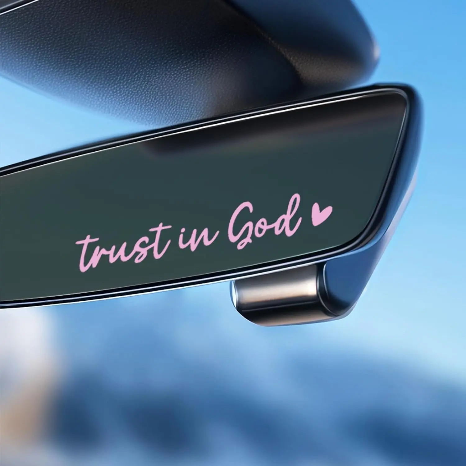 4PCS Waterproof Faith Mirror Decals, Trust in God Vinyl Rearview Stickers, Car Truck Laptop Exterior Decor Accessories