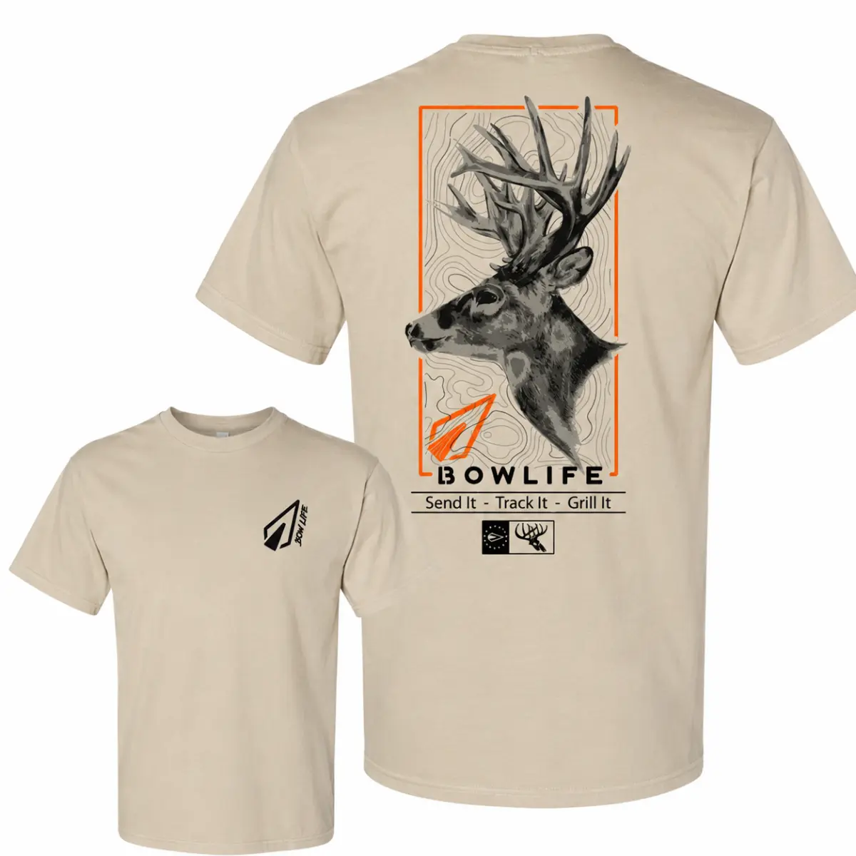 Youth & Adult Bowlife Hunting T-Shirt - Whitetail Buck Graphic Tee, Deer Hunting Shirt, Archery Hunter T-Shirt, Bowhunter Gift for Men, Hunting Camp Outdoor Apparel, 100% Cotton Hunting Tee