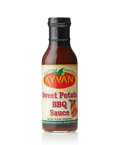 KYVAN Sweet Potato BBQ Sauce - Sweet & Savory Flavor with Onion - All-Natural Ingredients - 15.2 oz Bottle - Made in USA