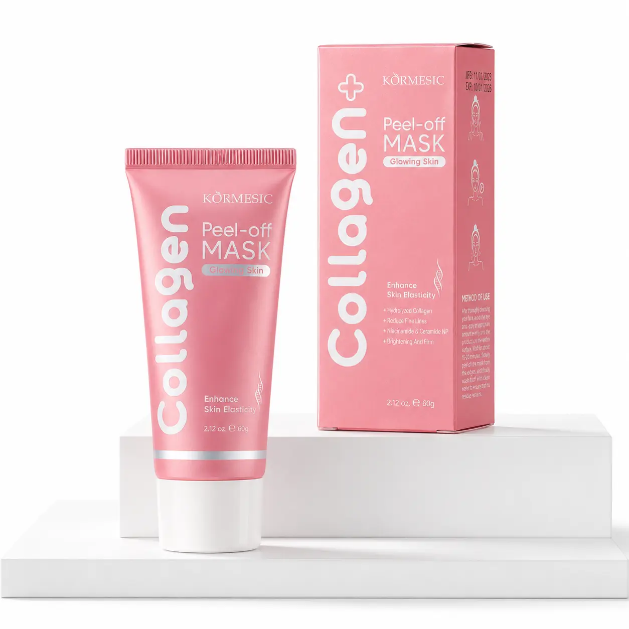 Collagen Exfoliating Face Mask - Gentle Pore Cleanser, Dead Skin Remover, Hydrator, Moisturizer, Dullness & Roughness Improver for Smoother Brighter Skin (2.12 oz/60g)