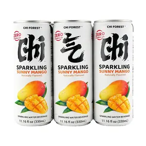 Chi Forest Mango Flavored Sparkling Water 330ml Pack of 6 | Zero Sugar Zero Calories Zero Fat | Trendy Summer Drink