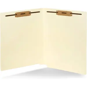 50 End Tab Fastener File Folders - Reinforced Straight Cut Tab 2 Prong Folders Designed to Organize Standard Medical Files and Office Documents - Letter Size, Manila, 50 Pack