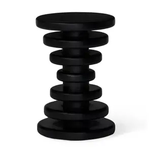 Union Home LVR00556 18 in. Strata Drink Table, Black - Medium