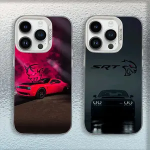 Car D-Dodge Challenge S-SRT Phone Case Compatible with iPhone 17/16/15/14/13/12/11 Pro Max/Plus Samsung S21 S22 S23 S24 S25White Matte Shockproof Cover Protection Protective
