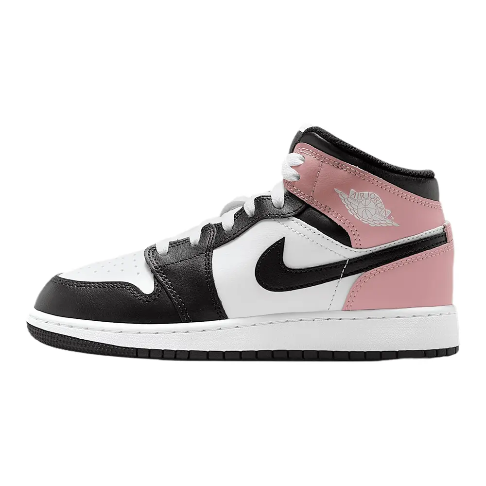 Youth Jordan 1 Mid White/Black-Rust Pink (DQ8423 100) (GS)