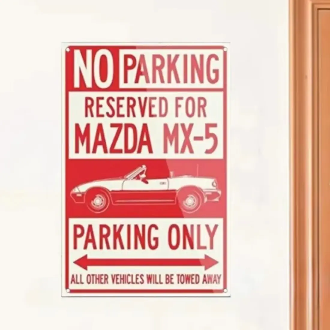 Mazda Mx-5 Miata Convertible Reserved Parking Sign, Vintage Tin Wall Art, Retro Metal Gift Idea, 20x30 Cm, Creative Home Decoration, Decorative Plaque, Vintage Garage Signs