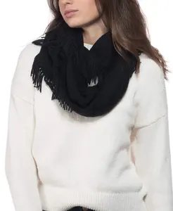 INC International Concepts Solid Raschel Loop Scarfn ONE SIZE Black