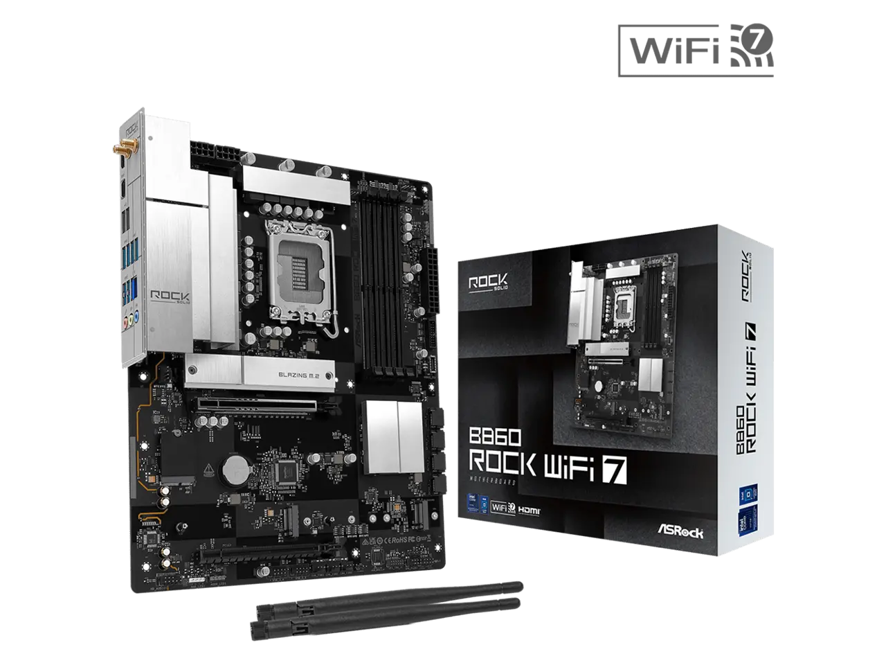 ASRock B860 Rock WiFi 7 LGA 1851 Intel B860 ATX Motherboard