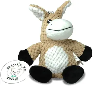 Small Dog Barnyard Donkey Plush Toy - Glory To Dog, Soft Touch, Pineapple Fabric