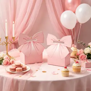 12 Pcs Bow Gift Boxes, Handheld Candy Boxes for Weddings, Bridesmaid Gifts, Birthday Parties, Baby Shower Return Gifts