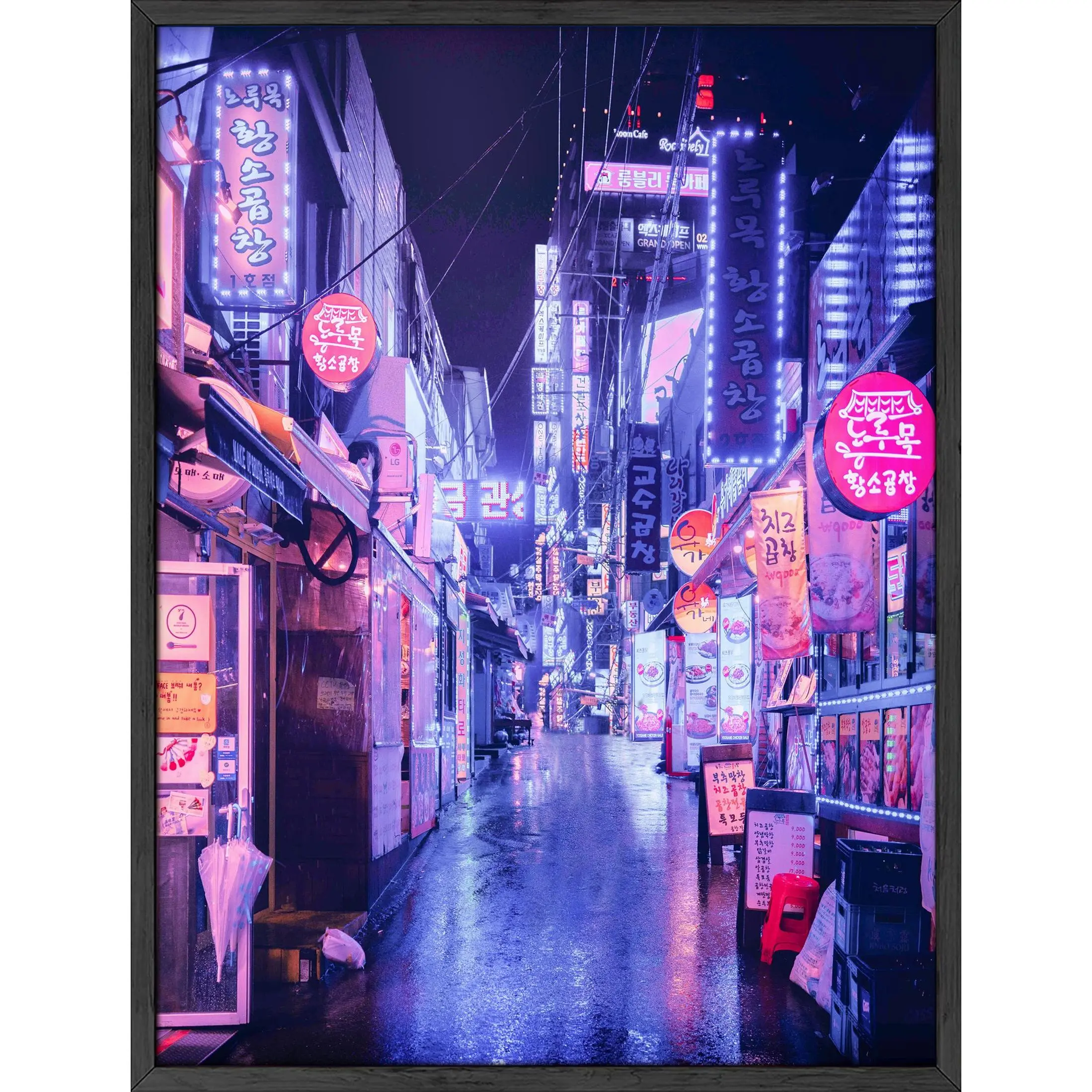 Seoul Neon Poster - Artistic Wall Decor Print for Room Aesthetic and Vibe