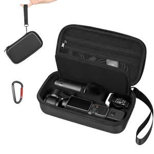 AMAZEAR Compact Carry Bag for DJI Osmo Pocket 4 with Wrist Strap Carabiner Portable Handbag for Travel Storage Protection Organization Black
