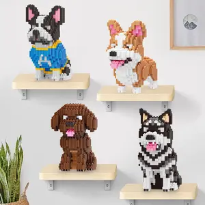 Small Particle Building Block Pet Dog Set, DIY Handmade Assembly Ornament, Office and Home Desktop Decoration, Ideal Gift