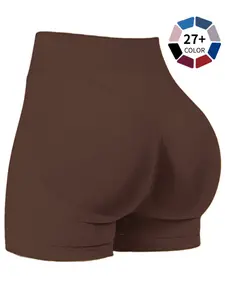 Women's Seamless Butt Lifting Fitness Shorts, 1 Pack Invisible Elastic Tight Sports Pants, Breathable High Stretch Outdoor Indoor Cycling Pants, High Waist Shorts, Stretchy Seamless Shorts