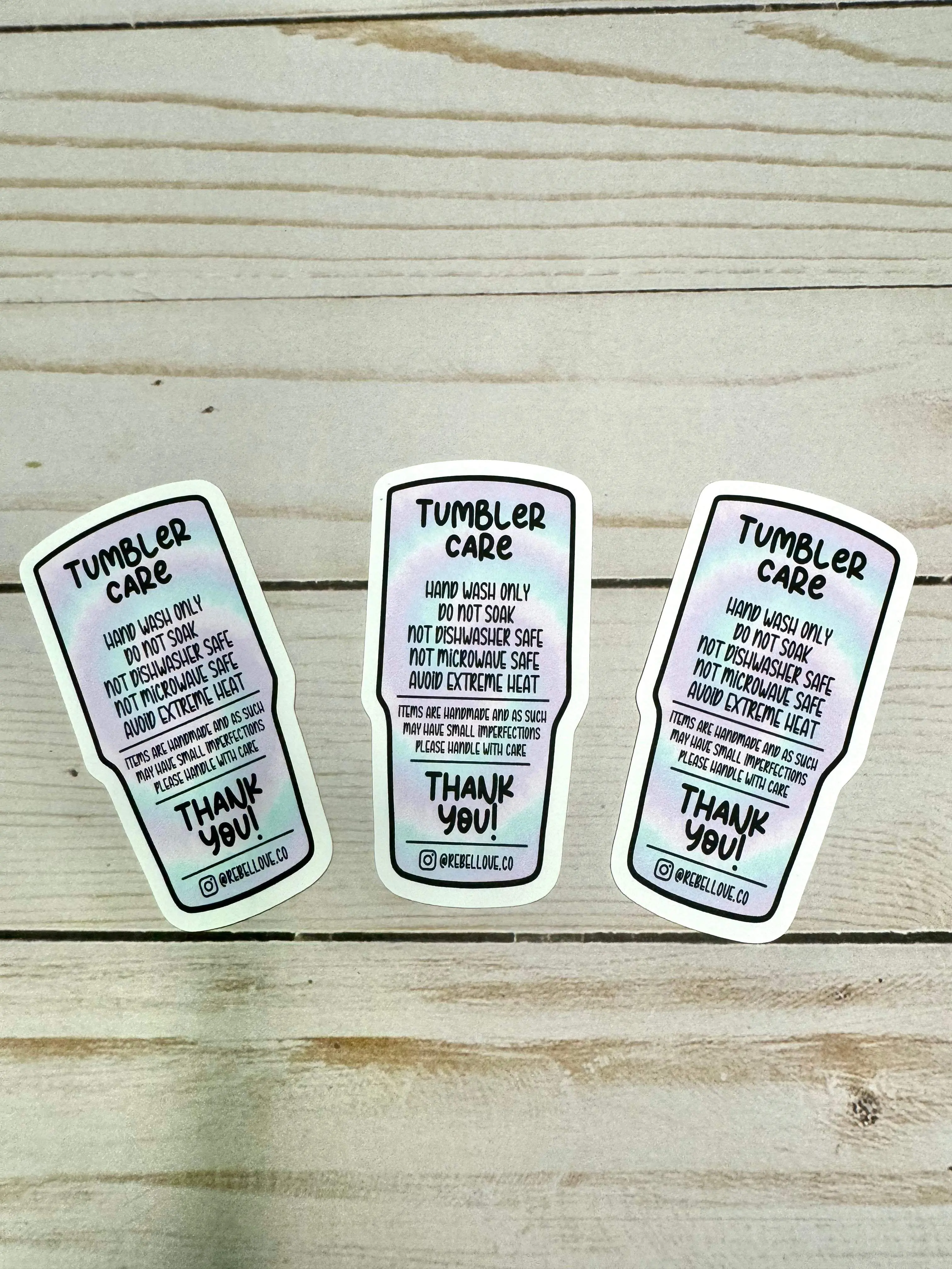 Tumbler Care Cards