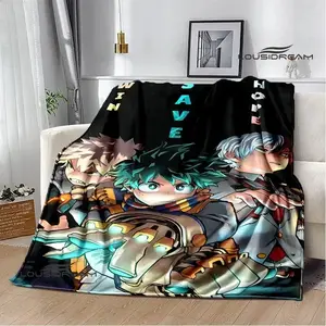 My Hero Academia Cartoon Printed Blanket Ultra Soft Flannel Cozy Warm Bedroom Couch Sofa Home Travel Throw Decor Decorative Throw Perfect Birthday Gift Christmas Gift for Anime Fans Kids Teens Boys Girls Plus Ultra Hero Style