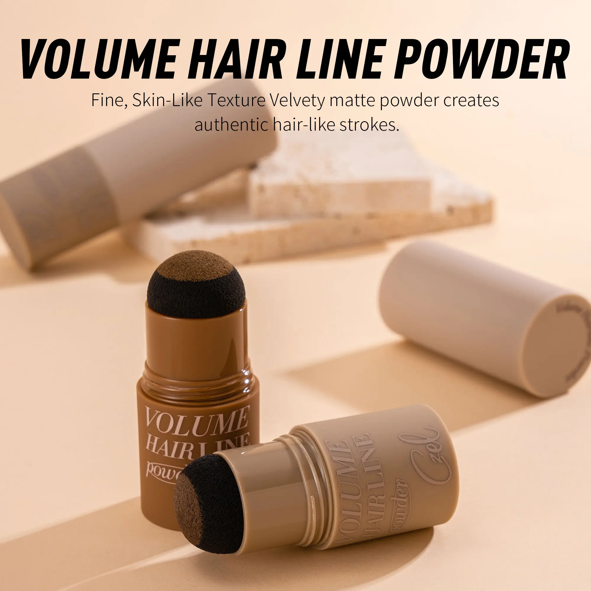 Czel Talc-Based Makeup Hairline Powder - 2 Shades, Waterproof, Instant Root Touch Up, Hair Shadow Filler for Thinning Hair