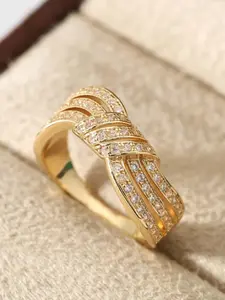 Women's Engagement Ring Elegant Everyday Rhinestone Decorated Ring Zinc Alloy, Daily Wear Wedding Anniversary Party Valentine's Day Gift