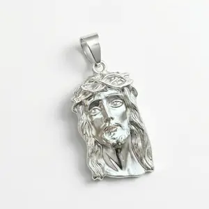 Real Silver Jesus Face Pendant Fine Silver 950 Handmade Luxurious Feel Premium Finish