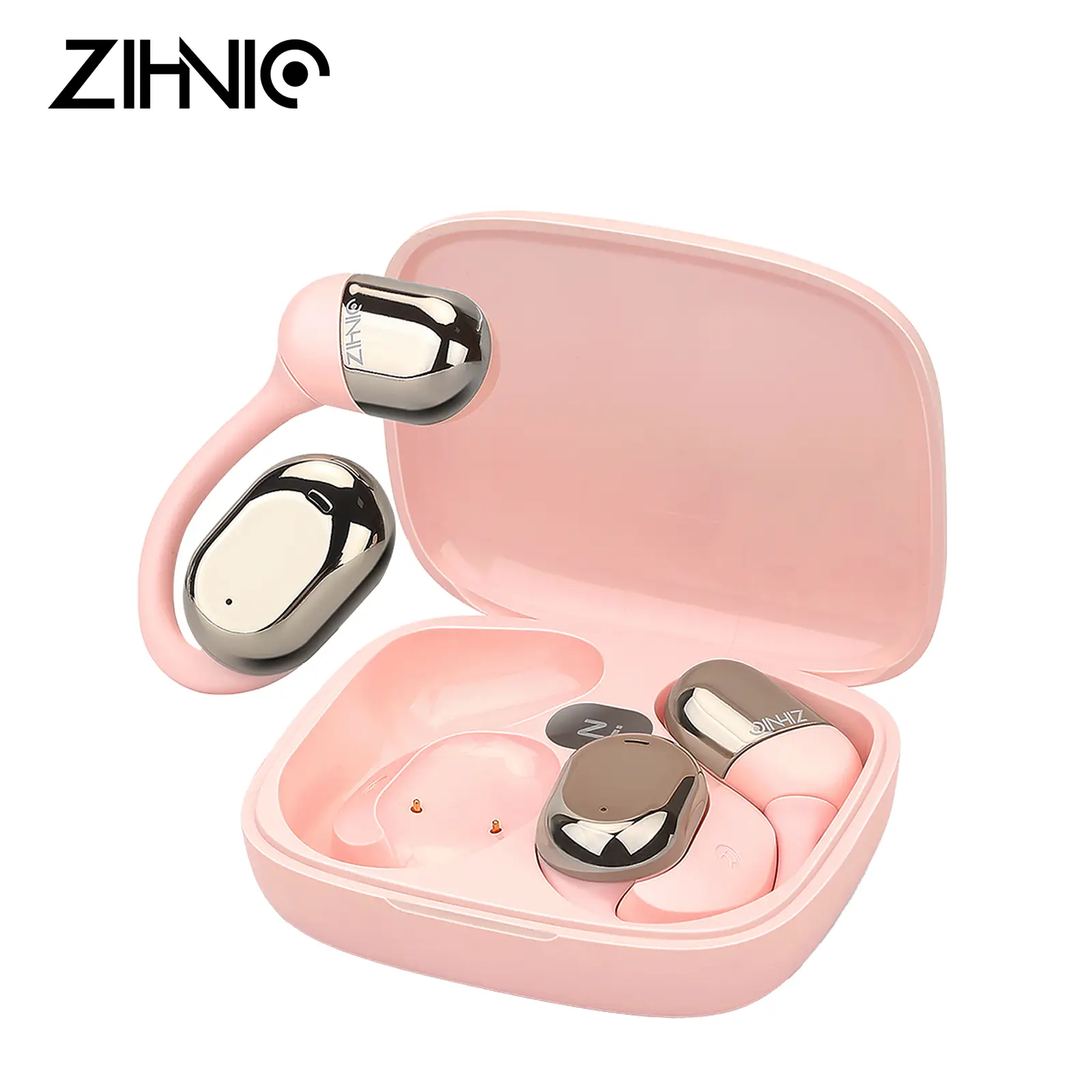 ZIHNIC S05 Open-Ear Wireless Bluetooth Earbuds, OWS Headphones,IPX5 Waterproof,Bluetooth V5.4 Earphones Support Phone Calls Music,Long Battery Life