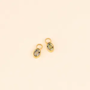 August Birthstone Huggie Hoop Charms
