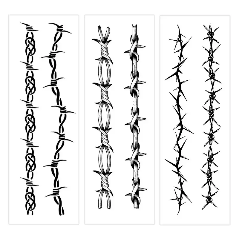 Thorn arm ring herbal tattoo sticker, waterproof and long-lasting for 1-2 weeks, temporary tattoo sticker, realistic semi permanent fake tattoo, Arm Temporary Tattoos