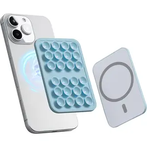 Suction Cell Phone Grip for MagSafe Case,  Holder, Hands-Free Removable Mount, Durable  Phone Accessory for  and Android -  Blue