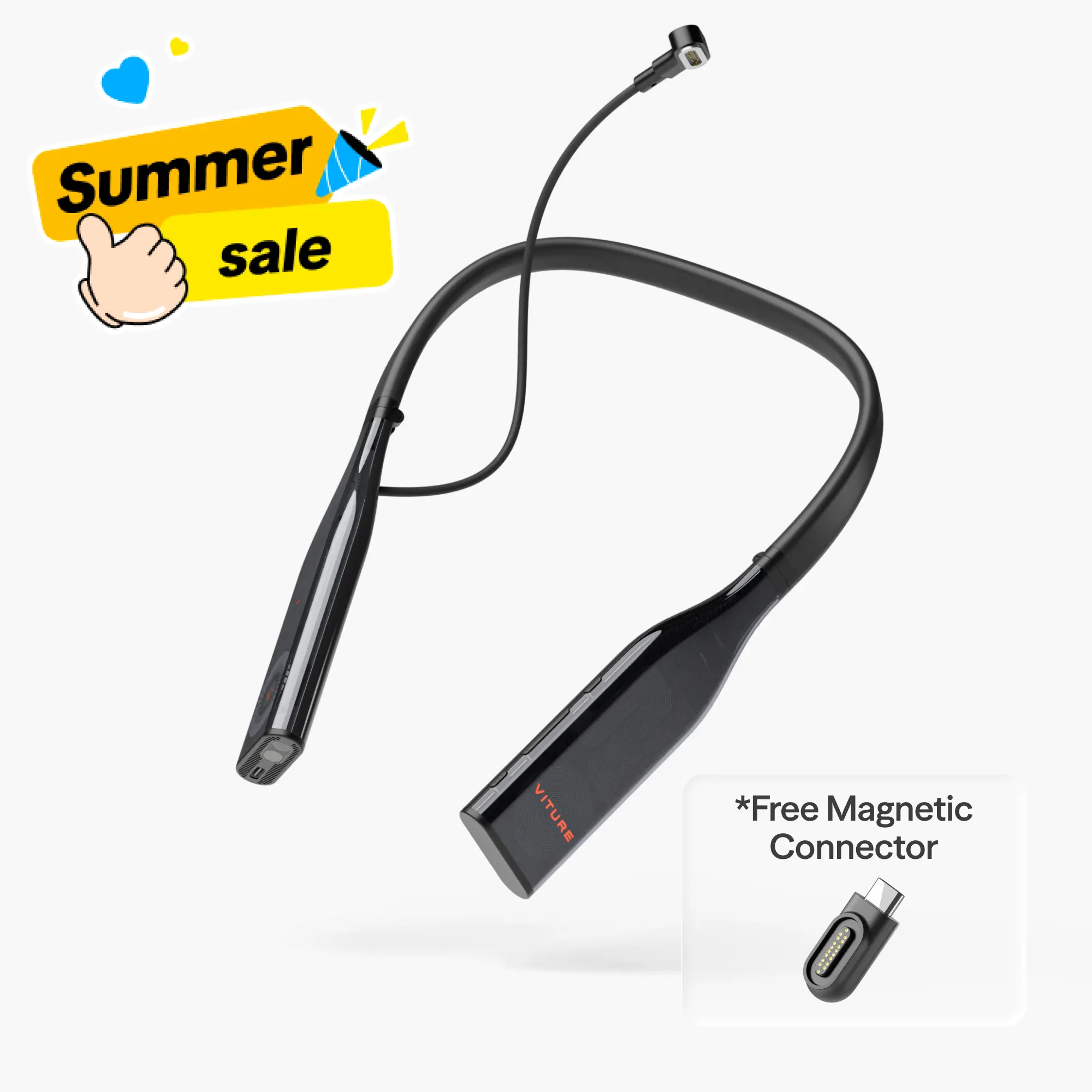 VITURE Pro Neckband, Official Partner of PSPlay, Multi-screen/3DoF/Smooth Follow/Ambient Mode, 3D Player, AI Assistant, Almost Wireless Freedom for Gaming & Streaming, 8GB+128GB