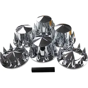 ABS Chrome Plastic Complete Axle Cover Kits with 33mm Thread-on Nut Covers for Semi Trucks in Sets