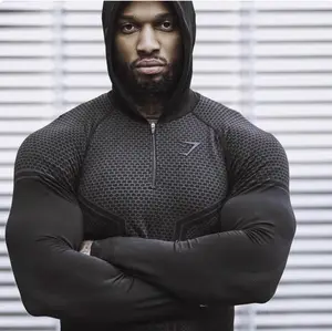 Return onyx3.0 Classic Black Hooded Tights with Quick-Drying Compression, Long-Sleeved Design, Zipper Closure, Suitable for Fitness Activities