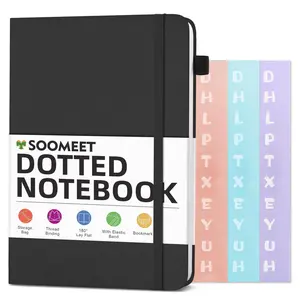 A6 PU Leather Hardcover Notebook - Bullet Dotted Dot Grid Journal, 6" x 8" Student Stationery, Travel Diary (Hardcover Notebooks), Student Stationary