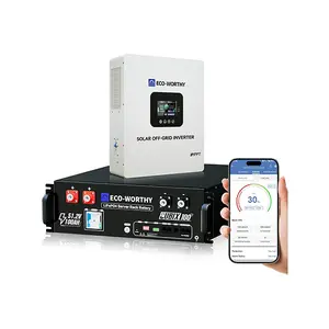 ECO-WORTHY Home Power Station Backup Power,5120Wh LiFePO4 Battery Support Communication,Bluetooth and WiFi,AC 5000W Inverter,1Hr/2.5Hr Fast Charge,for Home Backup,Emergency,Solar System Components