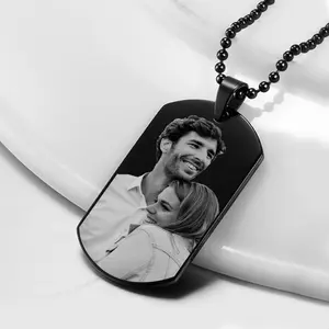 Unique Personalized stainless steel photo Dog tag keychain Necklace,Perfect gift for Christmas,Thanksgiving,Birthday,Memory Gifts