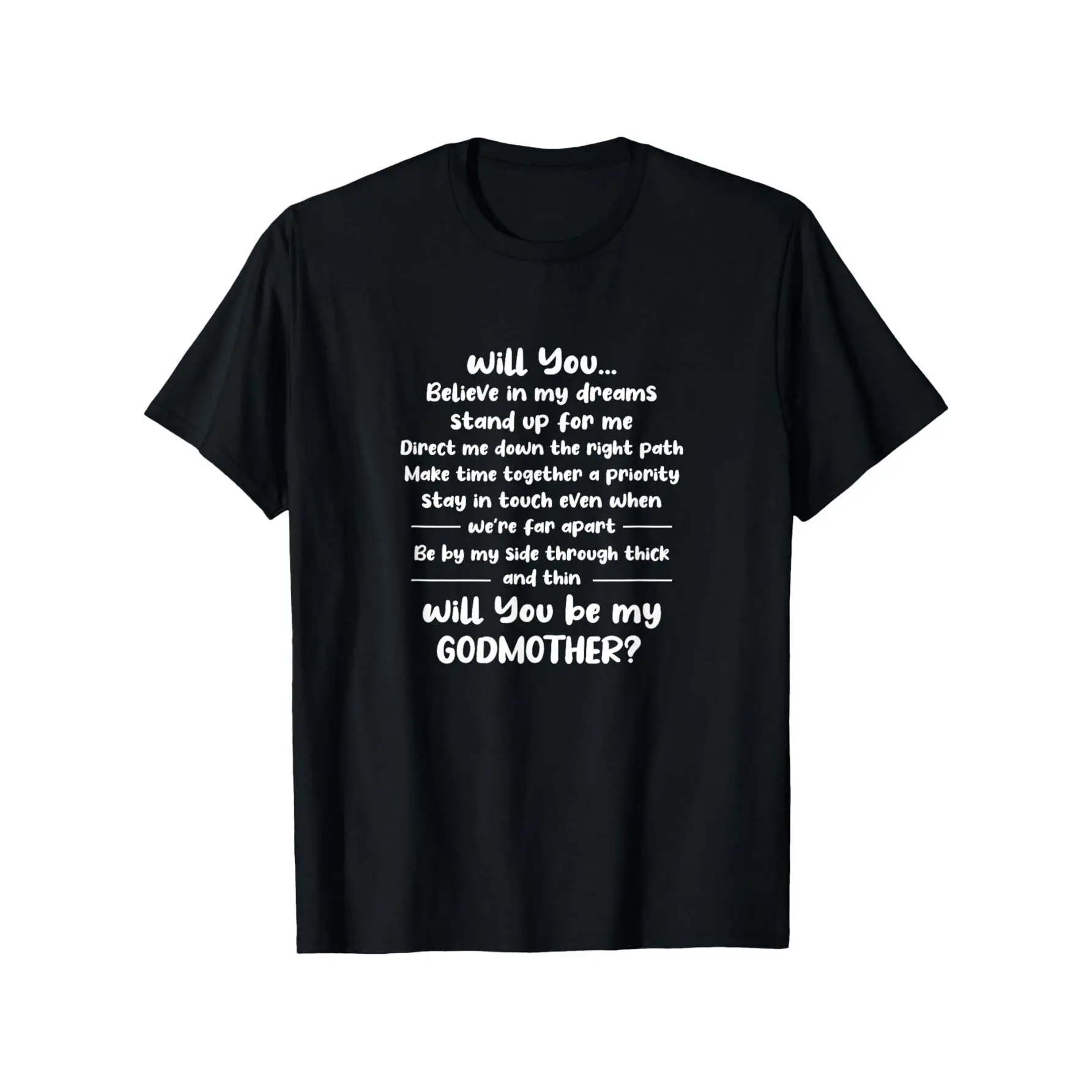 Men's Vintage Graphic Short Sleeve Round Neck T-Shirt - Unisex Pure Cotton Letter Print Top for Godson/Goddaughter Godmother Proposal, Machine Washable, S-XXXL Sizes