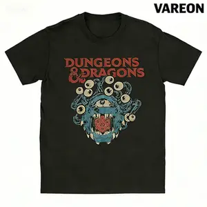 Vintage Dungeons & Dragons Beholder T-Shirt | D&D D20 Dice Graphic Tee | Retro Tabletop RPG Gaming Shirt for Men Women
