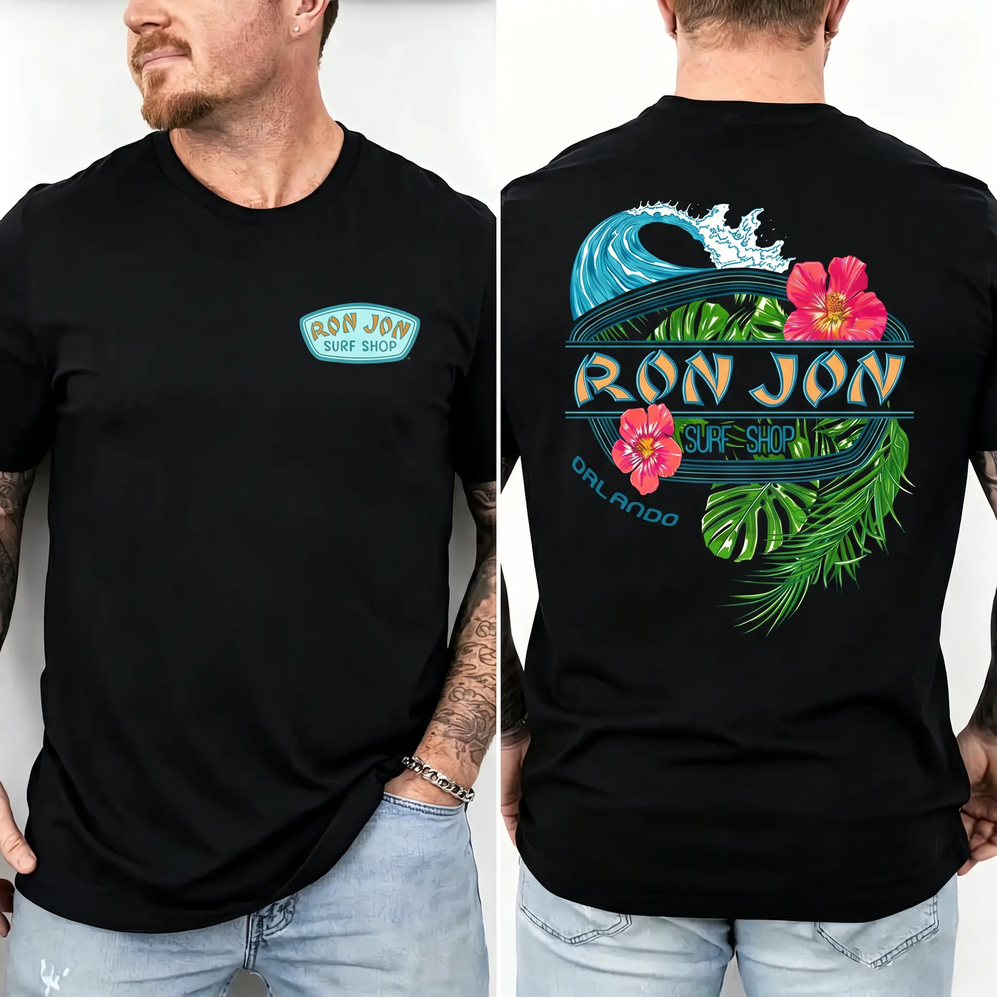 Ron Jon SurfShop Unisex Short-Sleeve Retro Surf Graphic T-Shirt, USA-Printed Casual Summer Beach Streetwear Top (Menswear & Womenswear), Shortsleeve.