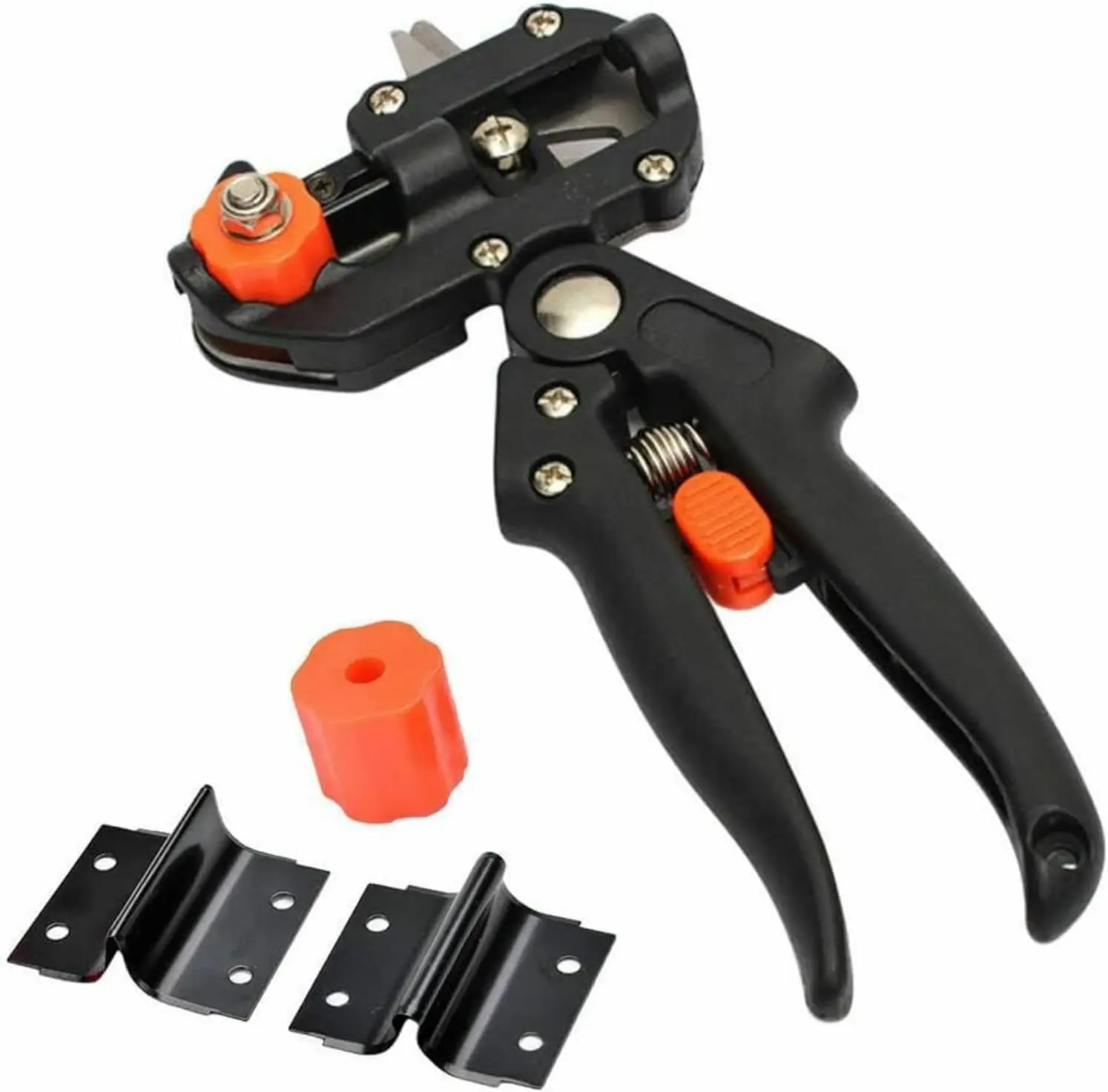 2 in 1 Grafting Tool Shears Kit with 2 Replacement Blades, 1 Grafting Base, Chrome Rust Guard & Abs Handle for Firm Control – Professional Garden Pruning, Fruit Tree Trimmer, Heavy Duty Home Use, Cutting