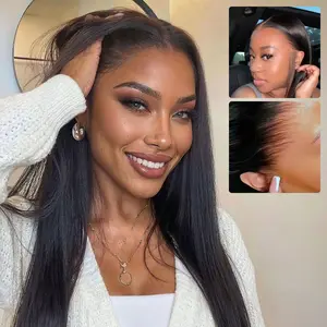 [Upgraded Skin Melted HD Lace] 250% luxury Density Megalook 13x6 Glueless Lace Frontal Wig Pre-Everything Natural Hairline HD Lace Skin Melted Silky Straight 180% 250% Density Human Hair Wigs With Drawstring #Summervibes