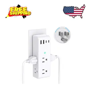 Surge Protector Outlet Extender - with Rotating Plug, 6 AC Multi Plug Outlet with 4 USB Ports (2 USB C)