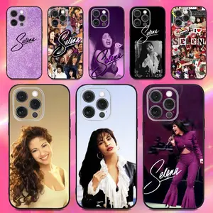 S-Selena Quintanilla Phone Case For iPhone 16,15,14,13,12,11,Pro,Max,Plus,X,XS,XR,SE,8,7,Mini,Soft Silicone Black Case