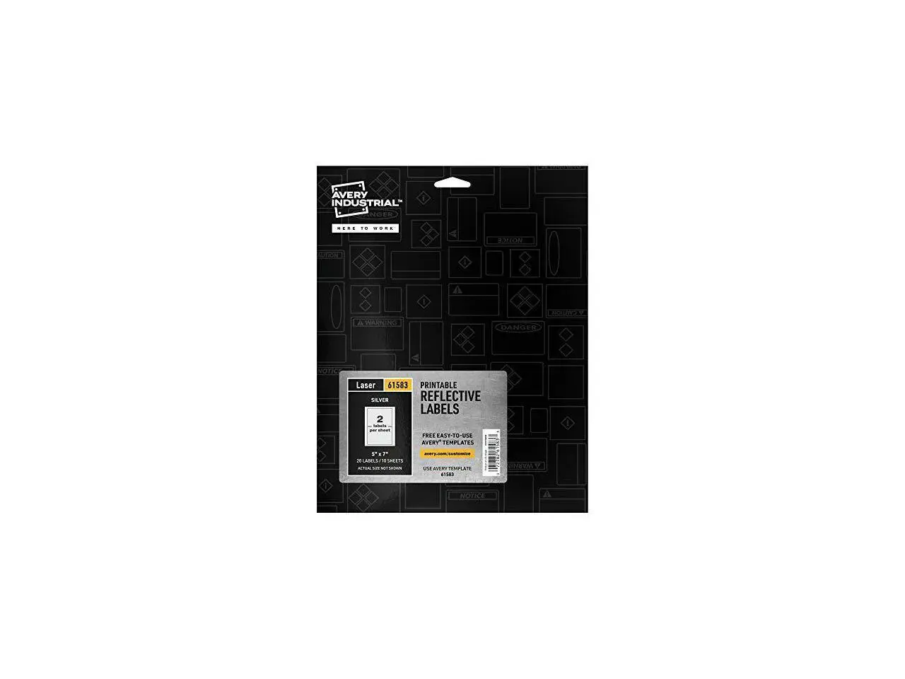 Avery Reflective Labels, 5" x 7" Silver Reflective Sign Labels, Laser Printable, 20 Labels (61583)