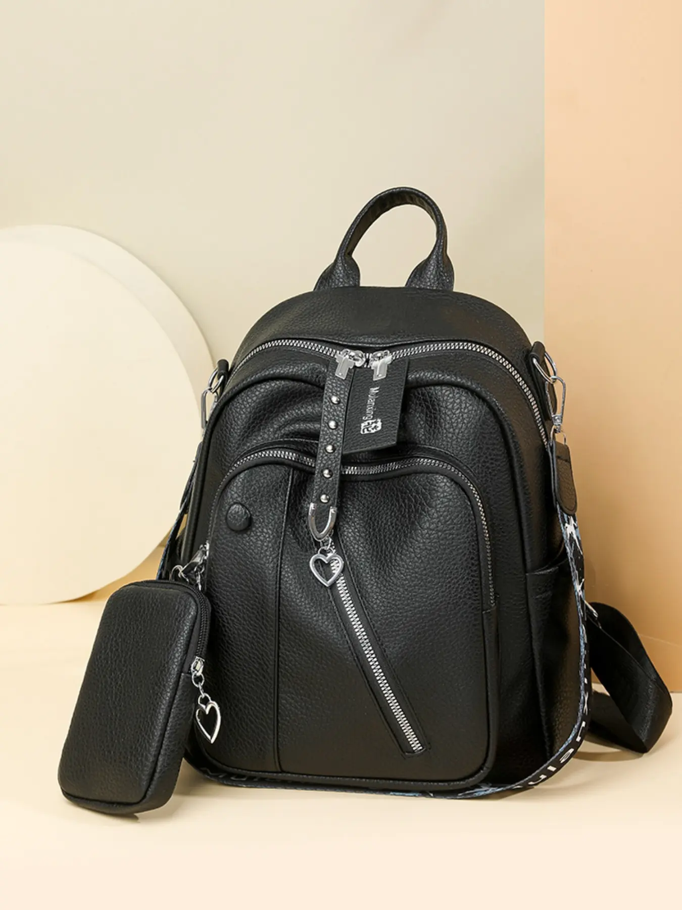 Women's PU Soft Leather Backpack, Large Capacity Travel Commuter Bag, Fashionable Multifunctional Bookbag, Outdoor Sports Casual Backpack, Vegan Leather Backpack, Zipper Backpack, Backpack For Travel