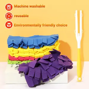 Swiffer Duster Refills, 5 Colors with Handle, Electrostatic Dust Removal Brush, Electrostatic Duster Cloths, 360° Multisurface, 4x Microfibers, Unscented, Disposable, Home Cleaning