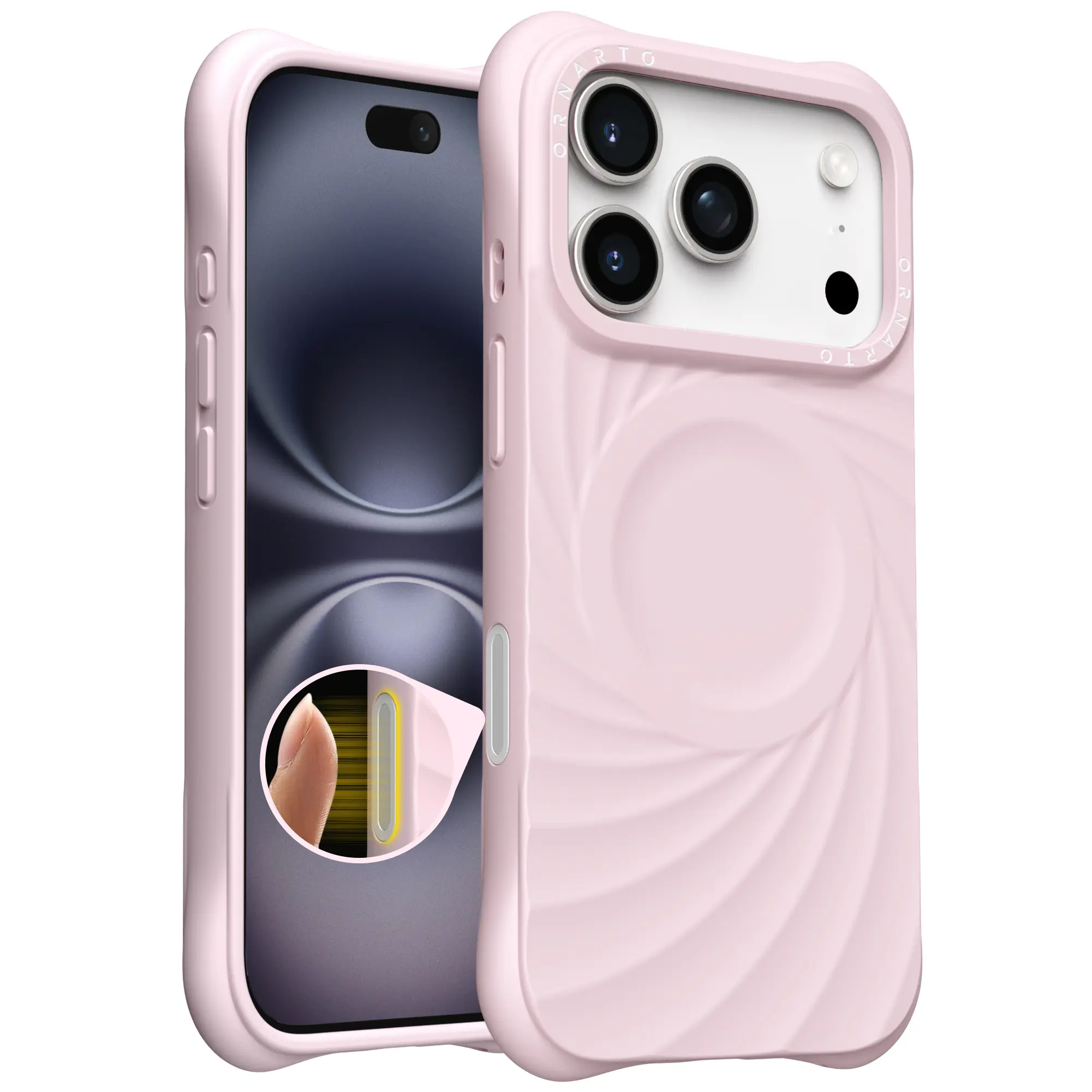 ORNARTO Vortuxe for iPhone 17 Series Case | 2X MIL-STD Drop Protection | Compatible with MagSafe | Sleek Aesthetic Liquid Silicone Phone Cover Cellphone Smartphone