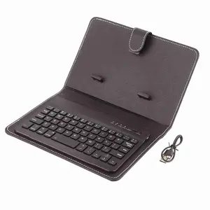 Bluetooth Keyboard Protective Case For Mobile Phone, Universal Keyboard Leather Case With Stand Cover (Black)