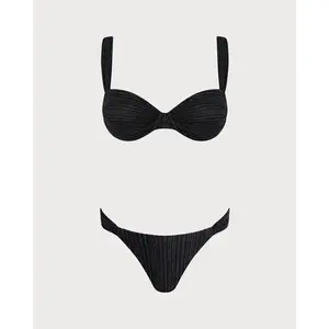 Black Sequins Underwire Bikini Set