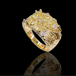 ORO LAMINADO GOLD FILLED SHINY NUGGET RING 5-12